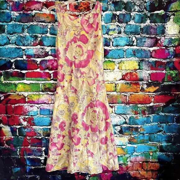 Margaret Olery Silk Blend floral Print Sleeveless Dress Size Small - Picture 6 of 10